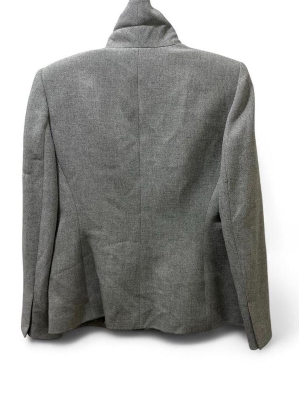 Anne Klein Light Gray Shawl Collar Wool-Blend Blazer - Picture 2 of 7